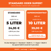 DRUFF Standard oder Superkonzentrat – Vergleich mit Preisen