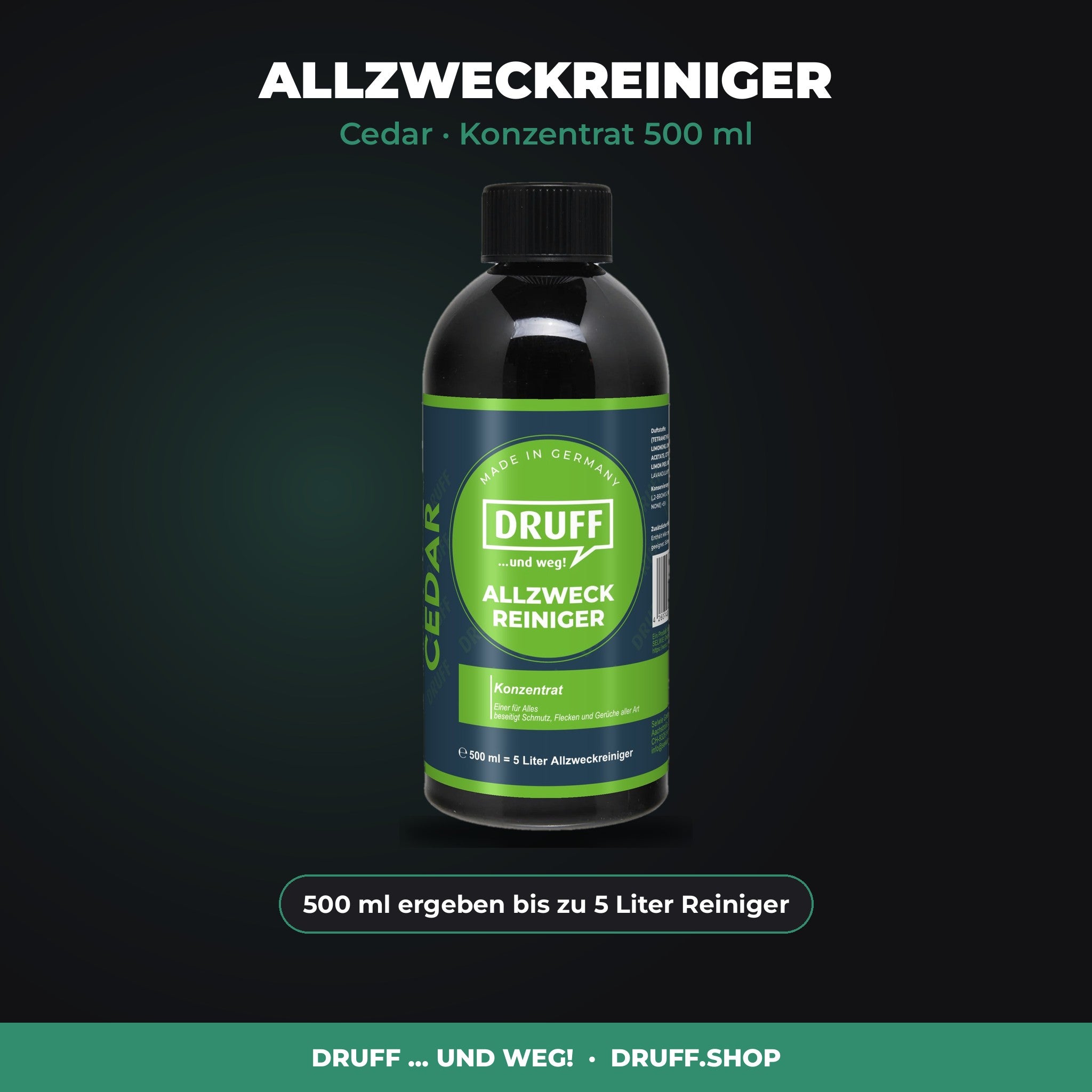 DRUFF Allzweckreiniger Cedar – Konzentrat 500 ml