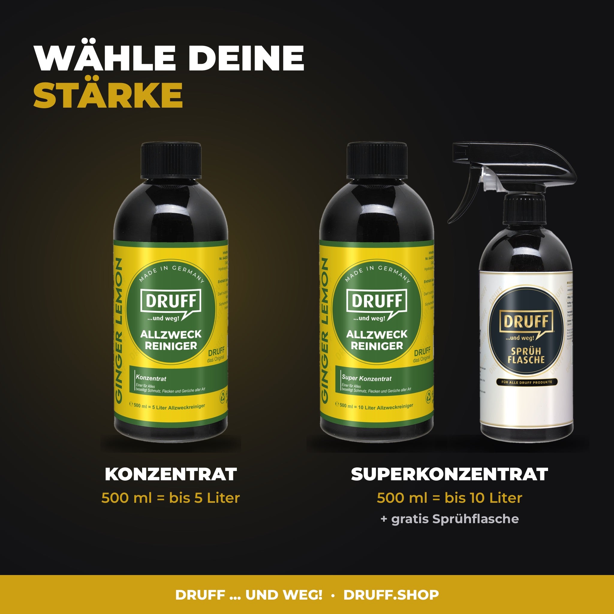 DRUFF Allzweckreiniger Ginger Lemon – Konzentrat oder Superkonzentrat