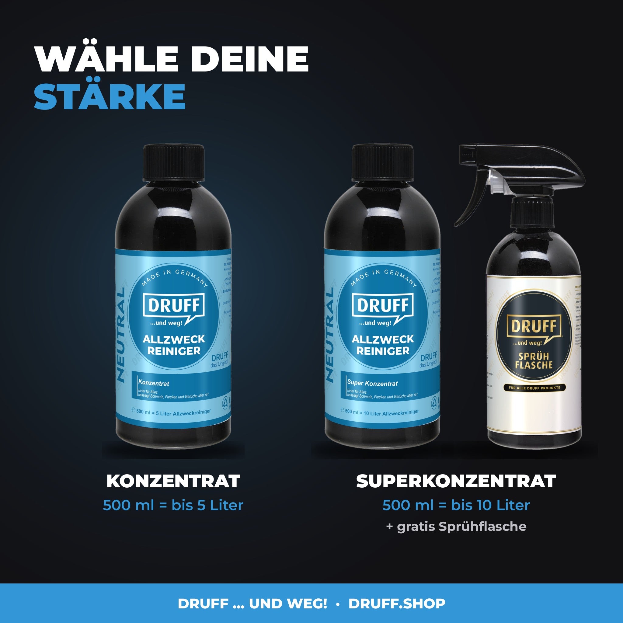 DRUFF Allzweckreiniger Neutrale Frische – Konzentrat oder Superkonzentrat