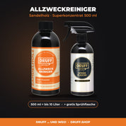 DRUFF Allzweckreiniger Sandelholz – Superkonzentrat 500 ml mit Sprühflasche