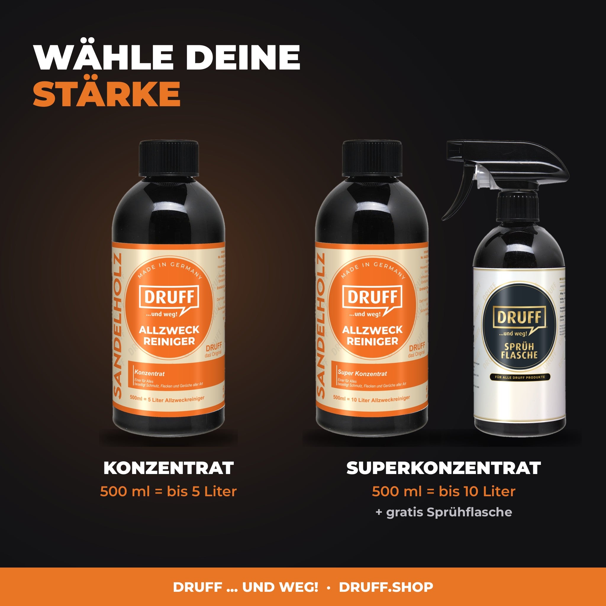 DRUFF Allzweckreiniger Sandelholz – Konzentrat oder Superkonzentrat