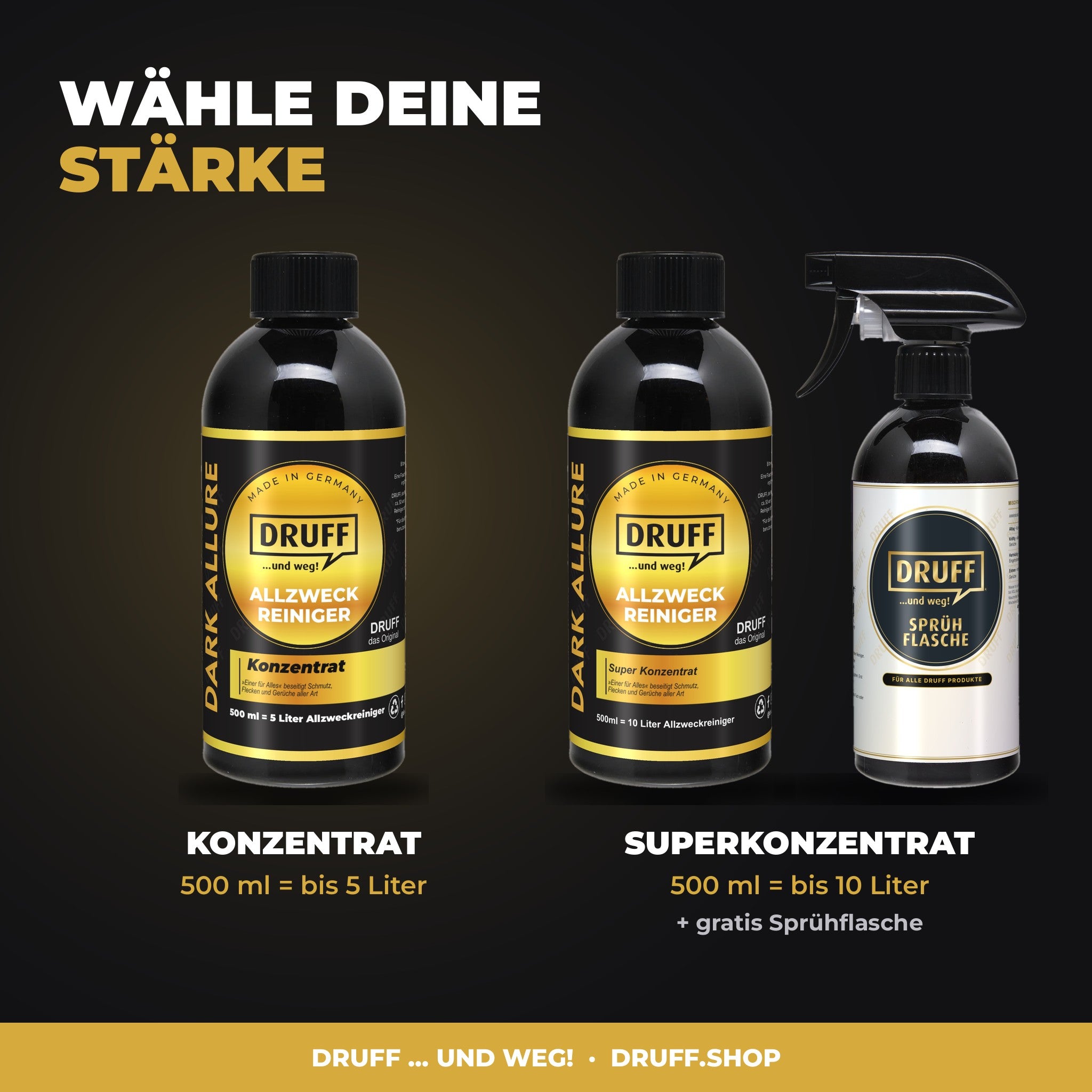 DRUFF Allzweckreiniger DARK ALLURE – Konzentrat oder Superkonzentrat