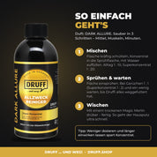 DRUFF Allzweckreiniger DARK ALLURE – Anwendung in 3 Schritten