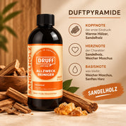 DRUFF Allzweckreiniger Sandelholz – Duftpyramide mit Hölzern, Moschus und Harz