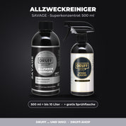 DRUFF Allzweckreiniger SAVAGE Superkonzentrat 500 ml mit Sprühflasche