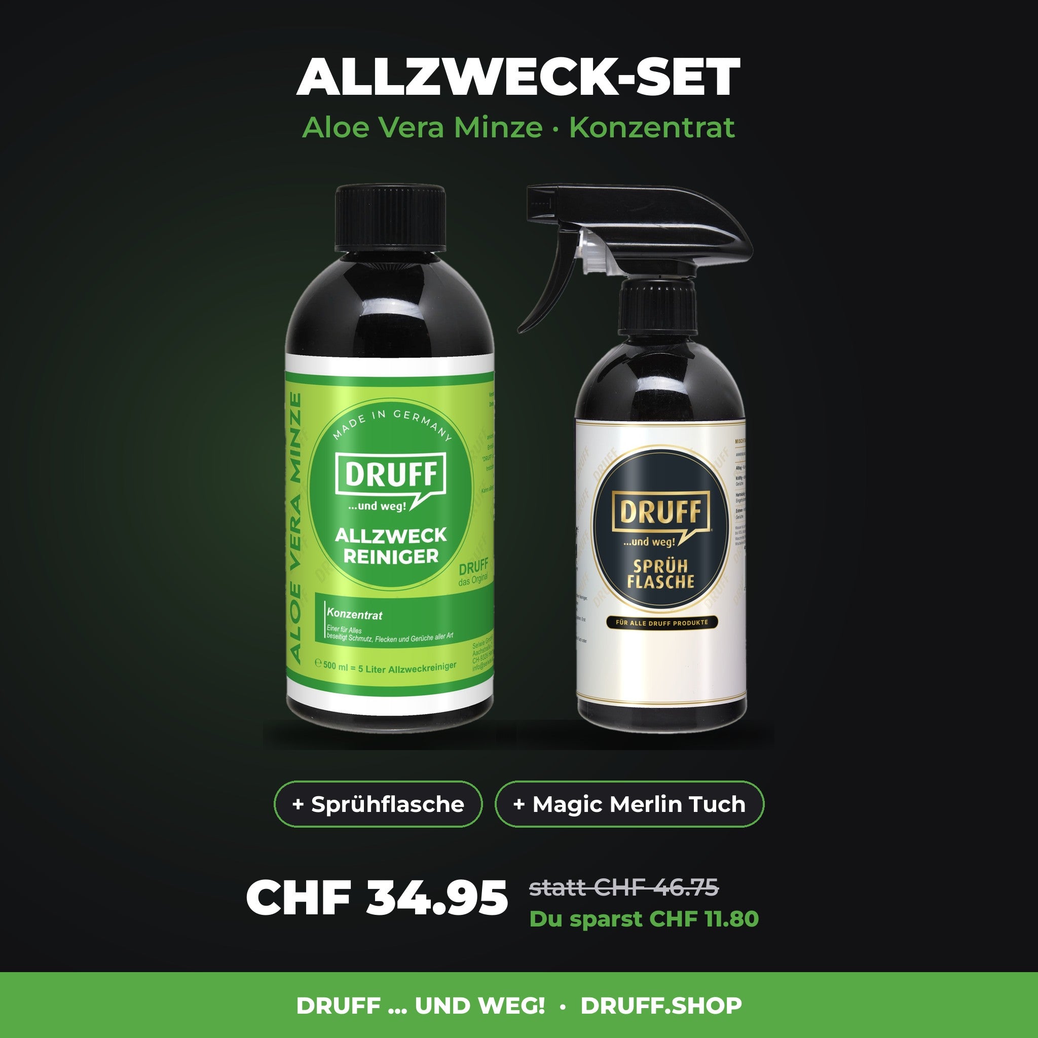 DRUFF Allzweck-Set Aloe Vera Minze Konzentrat