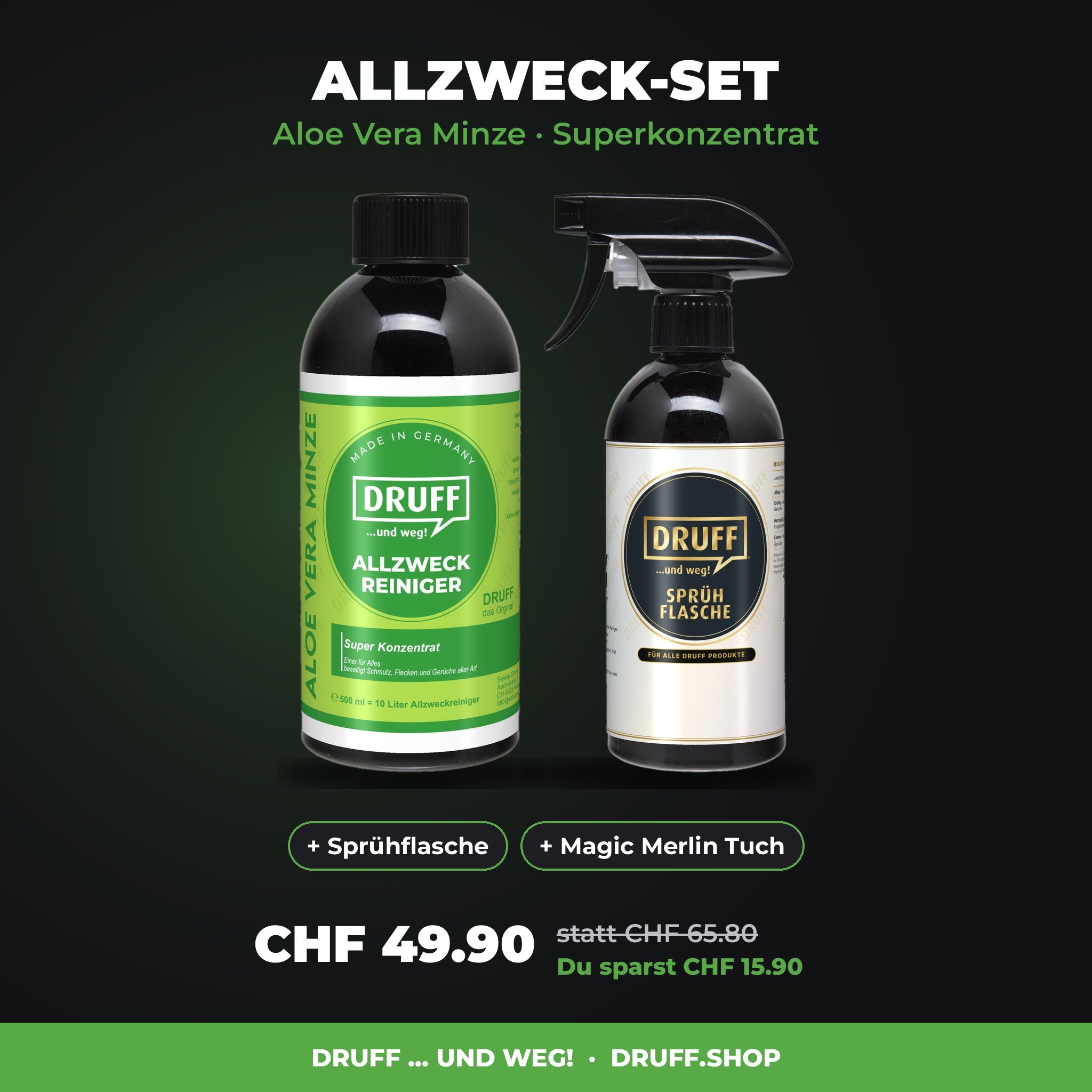 DRUFF Allzweck-Set Aloe Vera Minze Superkonzentrat