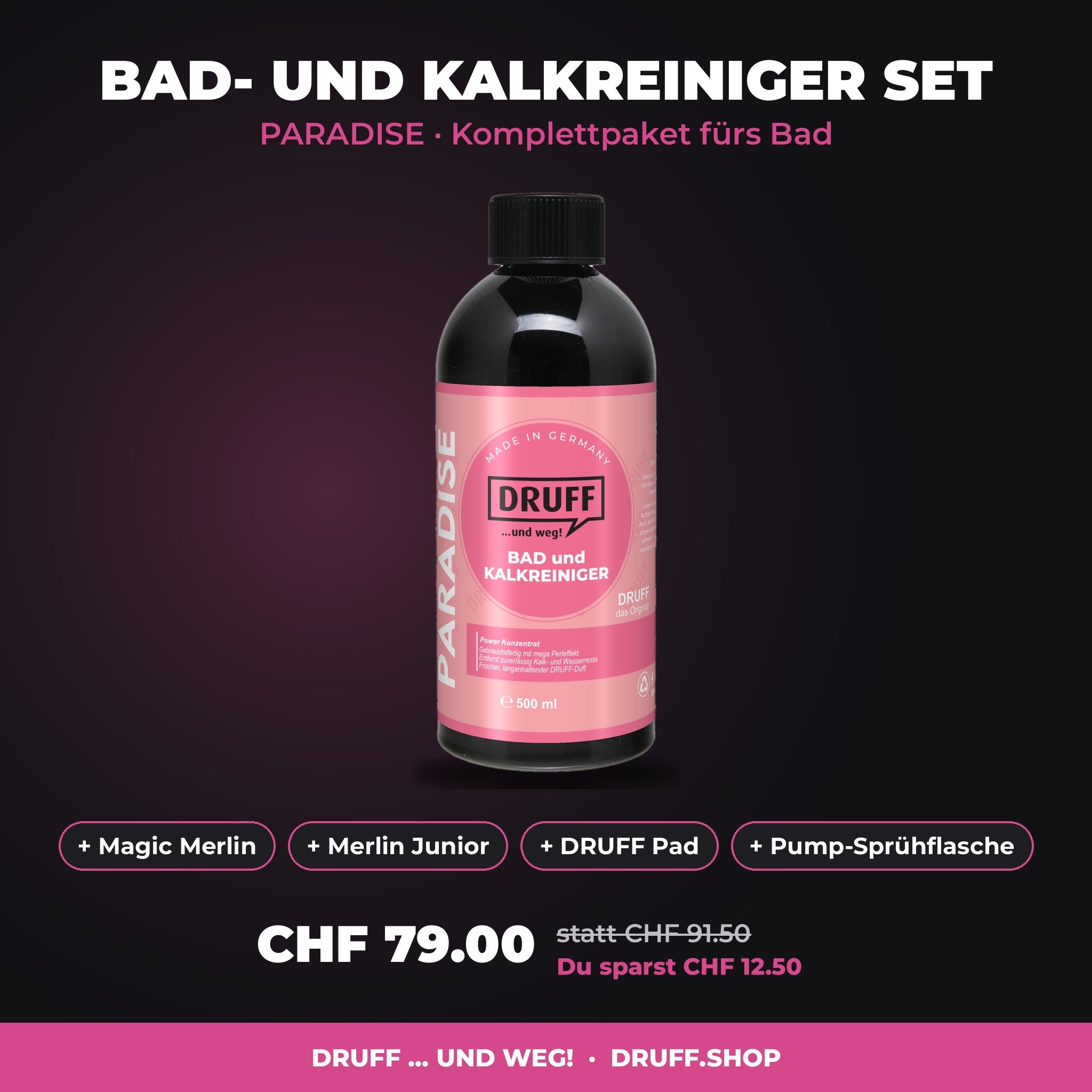 DRUFF Bad- und Kalkreiniger Set PARADISE