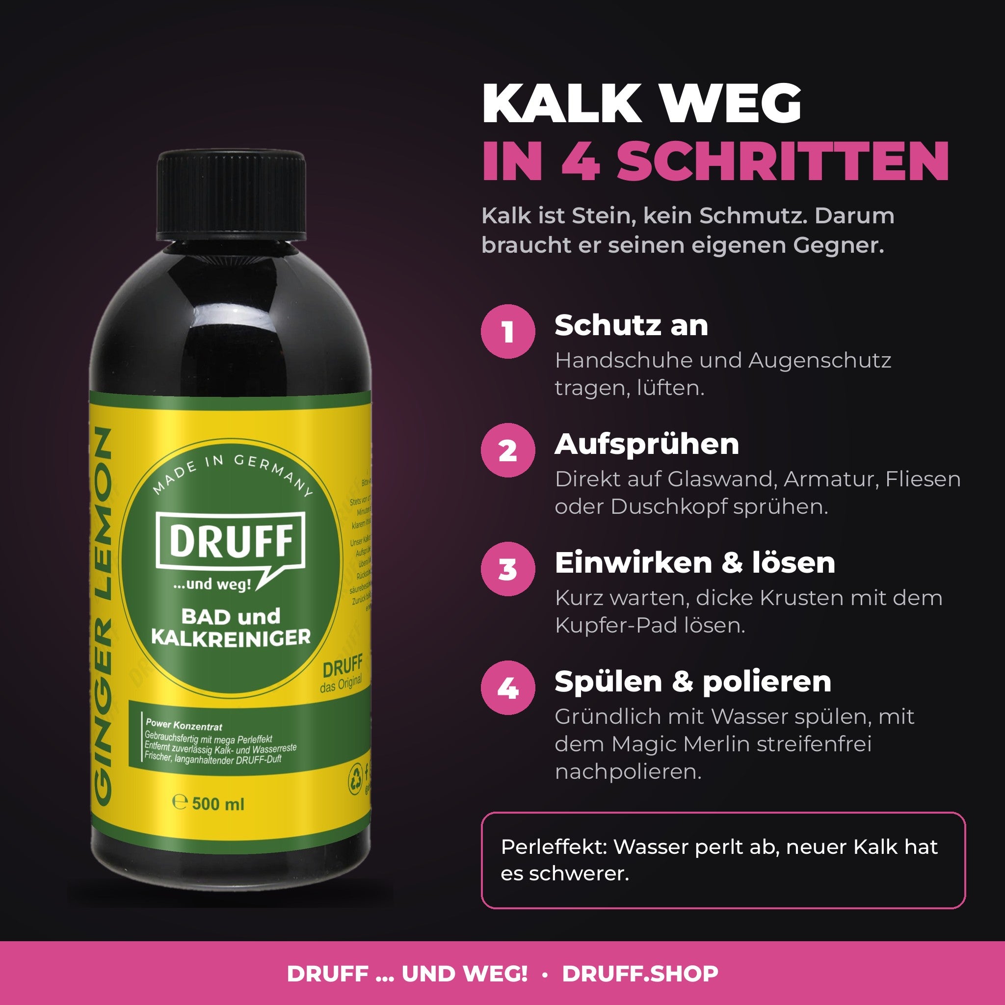 Kalk entfernen in 4 Schritten