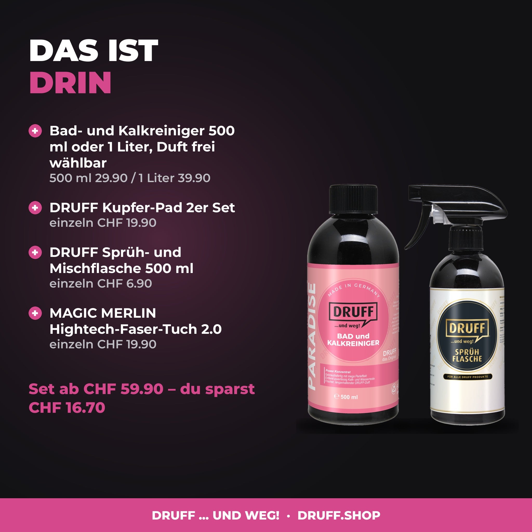 DRUFF Bad & Kalk-Set – das ist drin