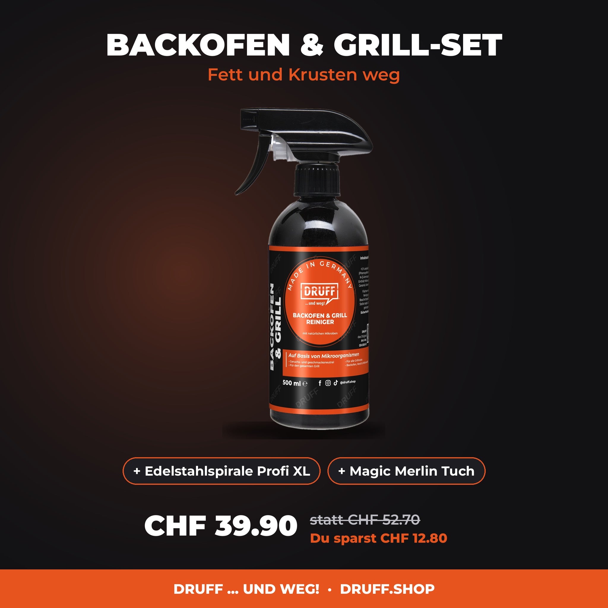 DRUFF Backofen & Grill-Set