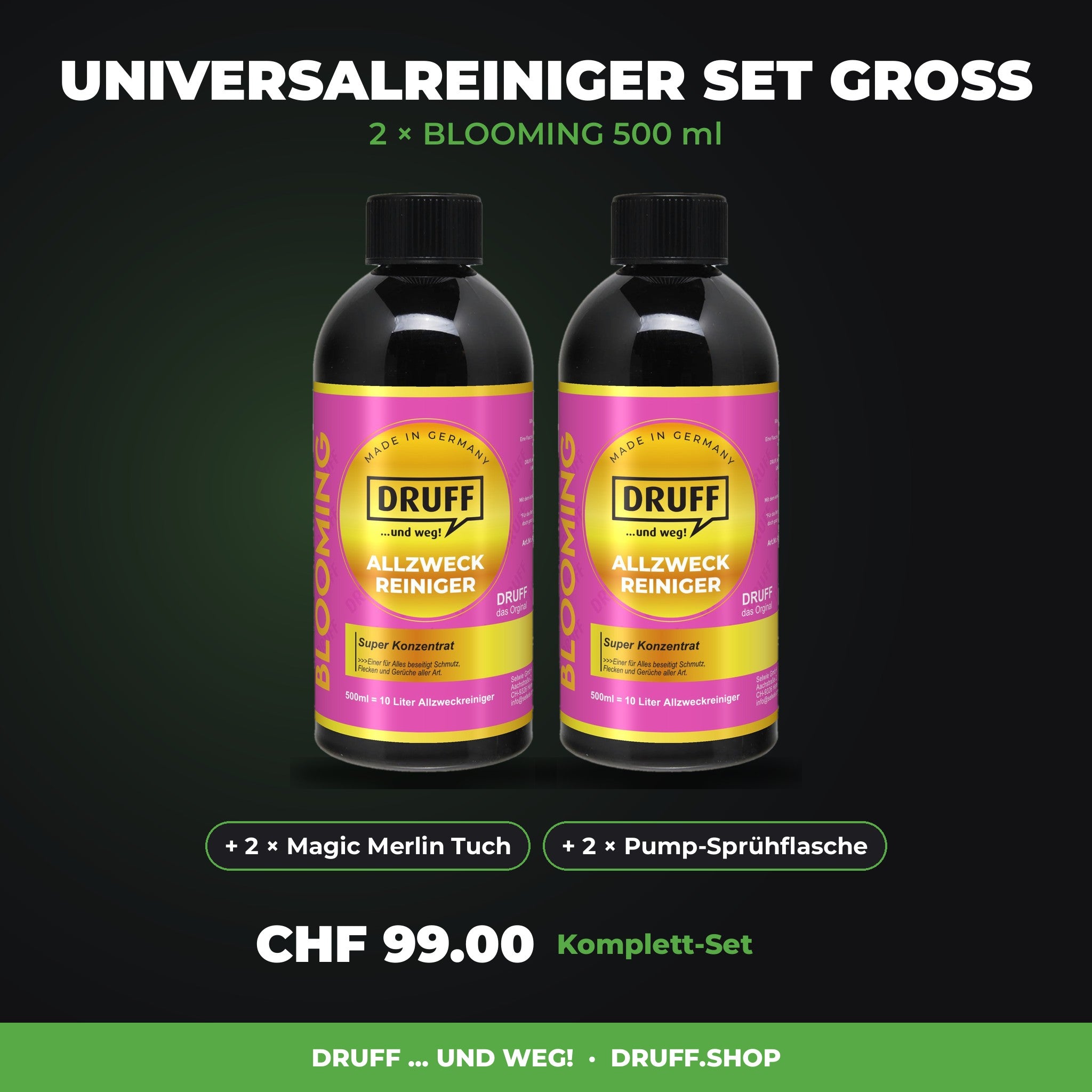 DRUFF Universalreiniger Set gross BLOOMING