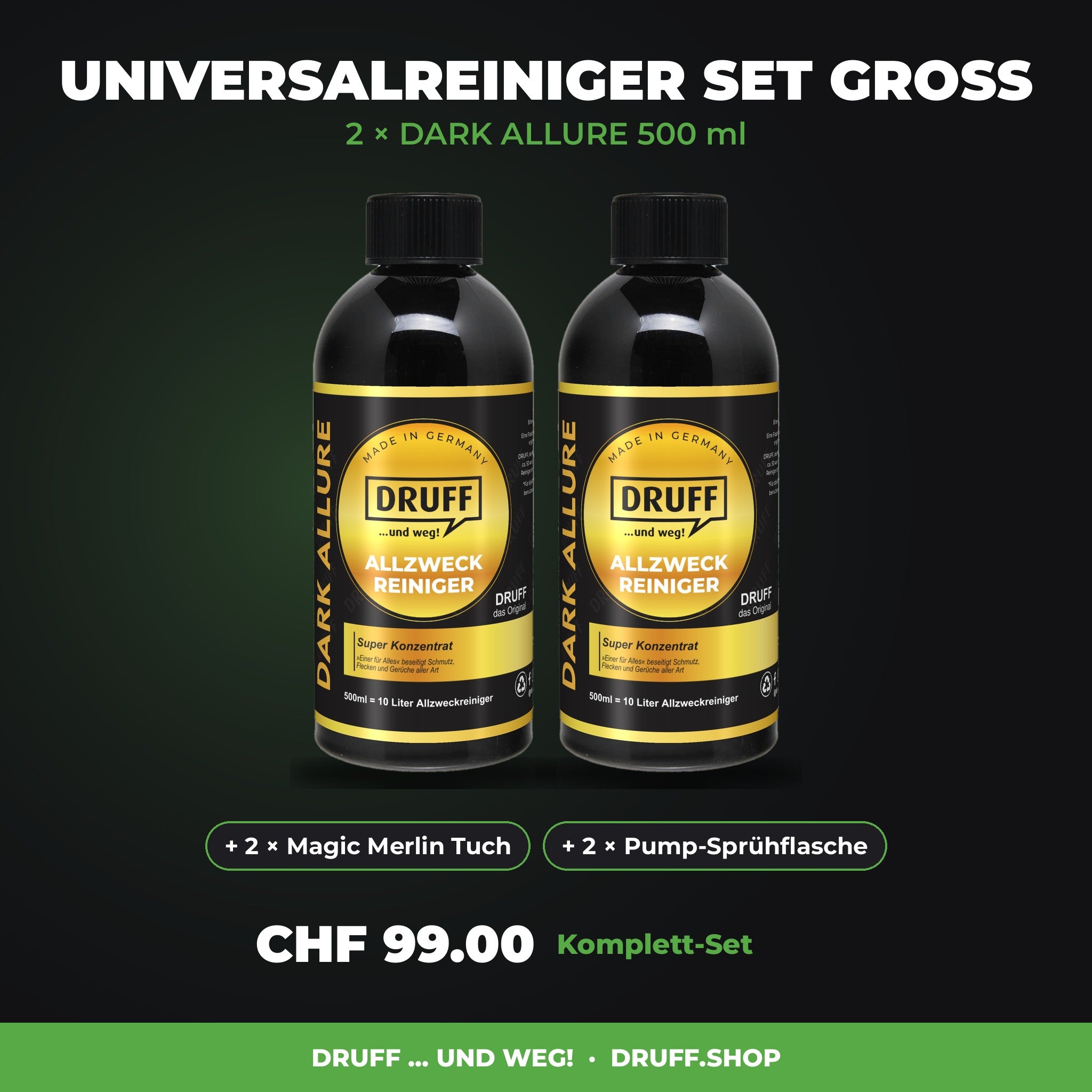 DRUFF Universalreiniger Set gross DARK ALLURE