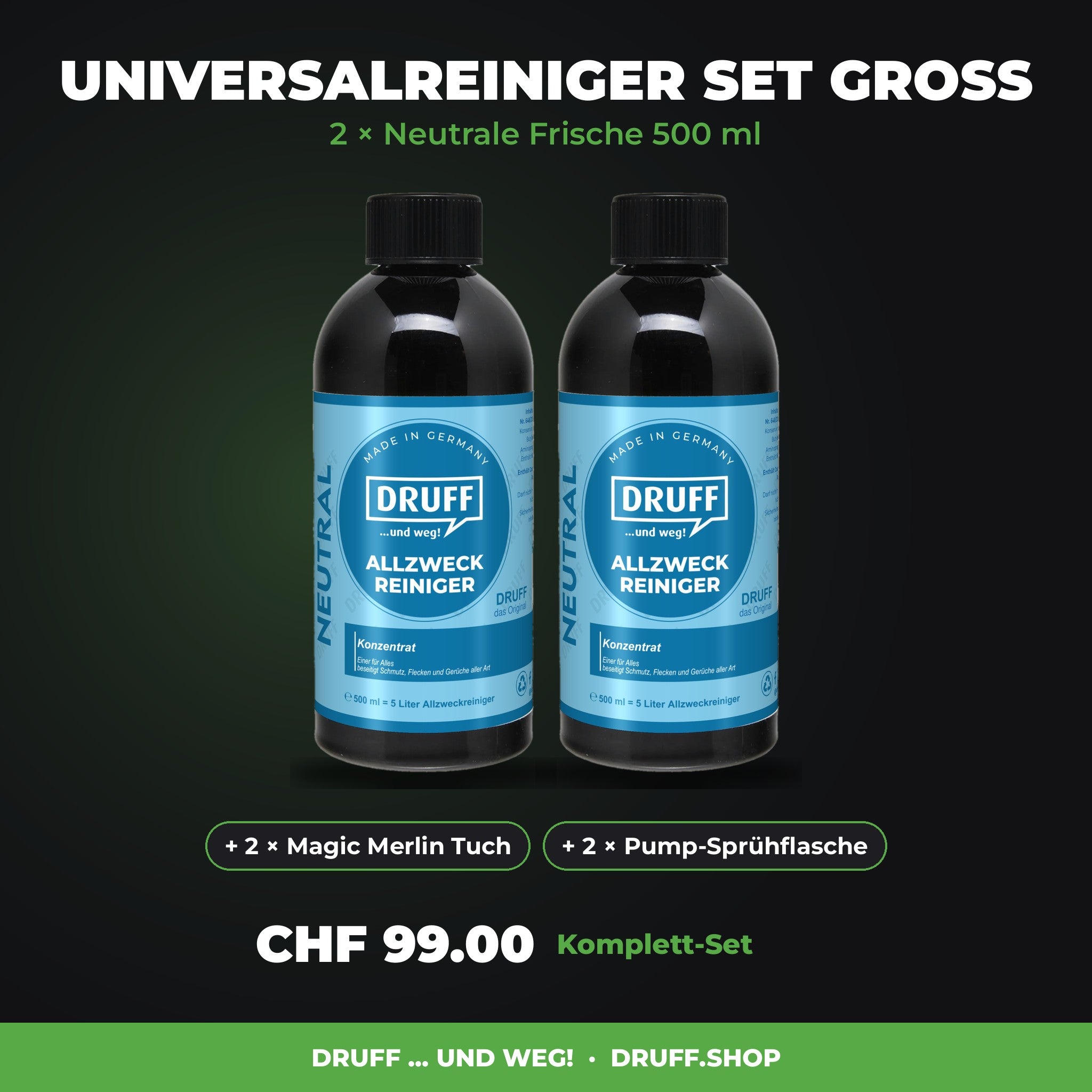 DRUFF Universalreiniger Set gross Neutrale Frische