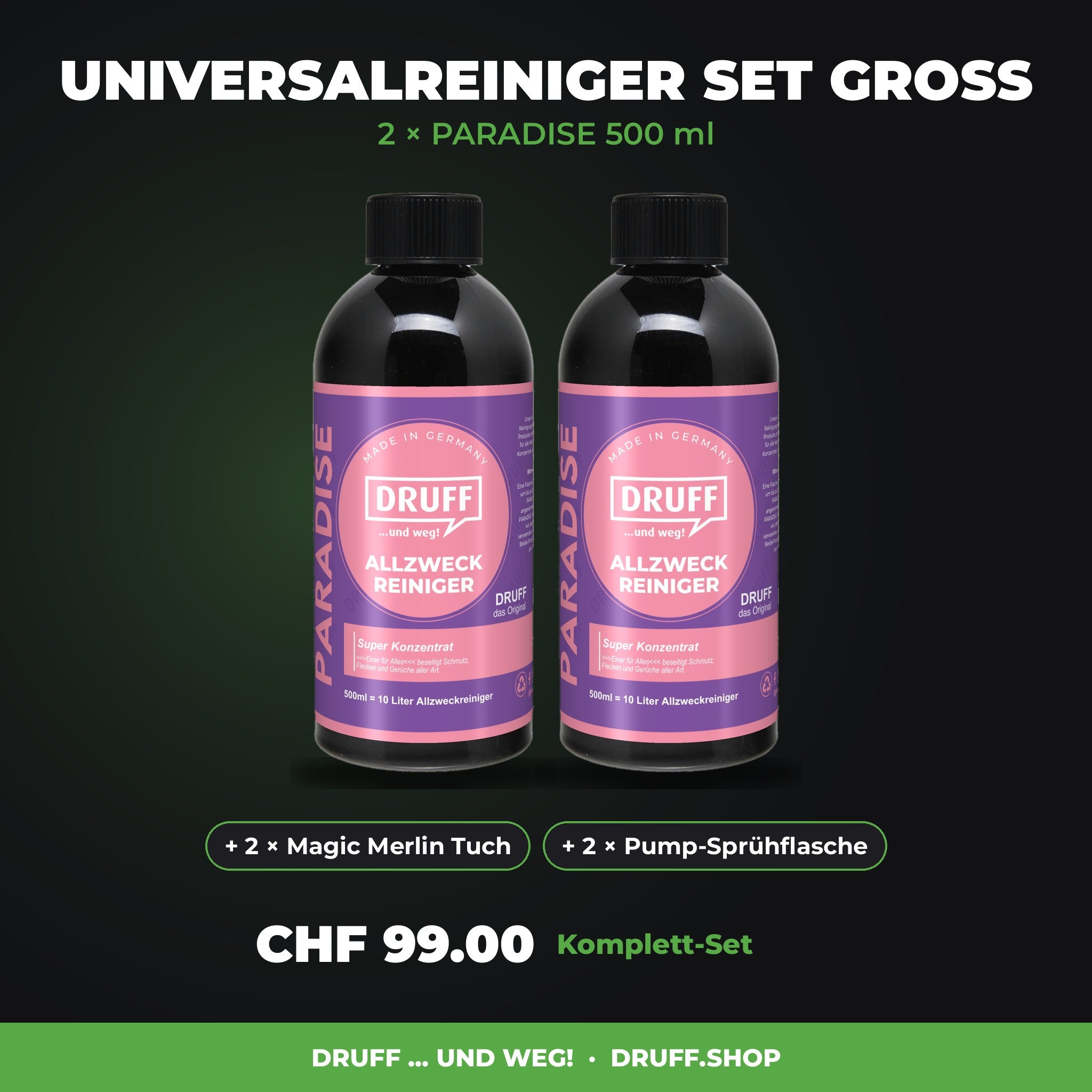 DRUFF Universalreiniger Set gross PARADISE