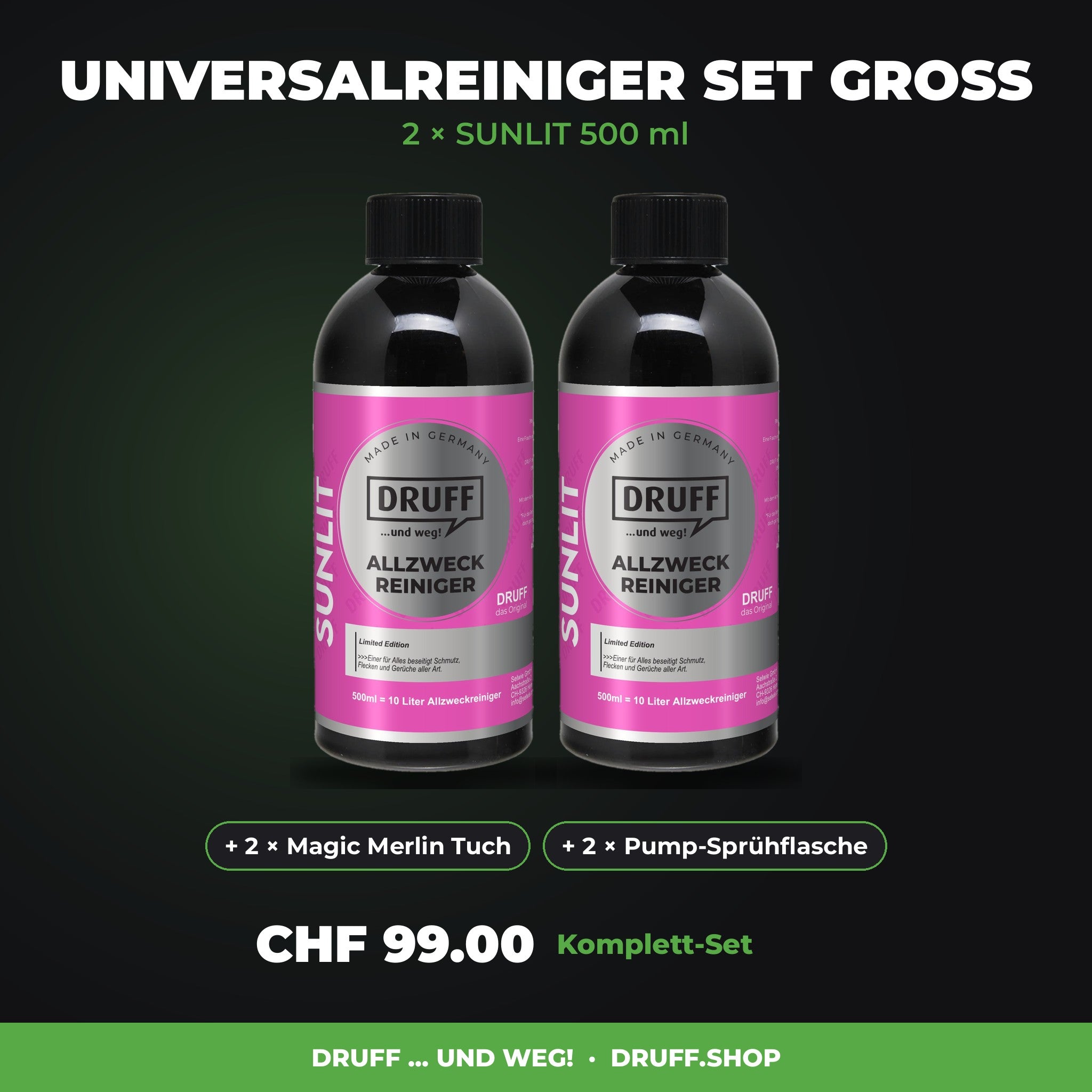 DRUFF Universalreiniger Set gross SUNLIT