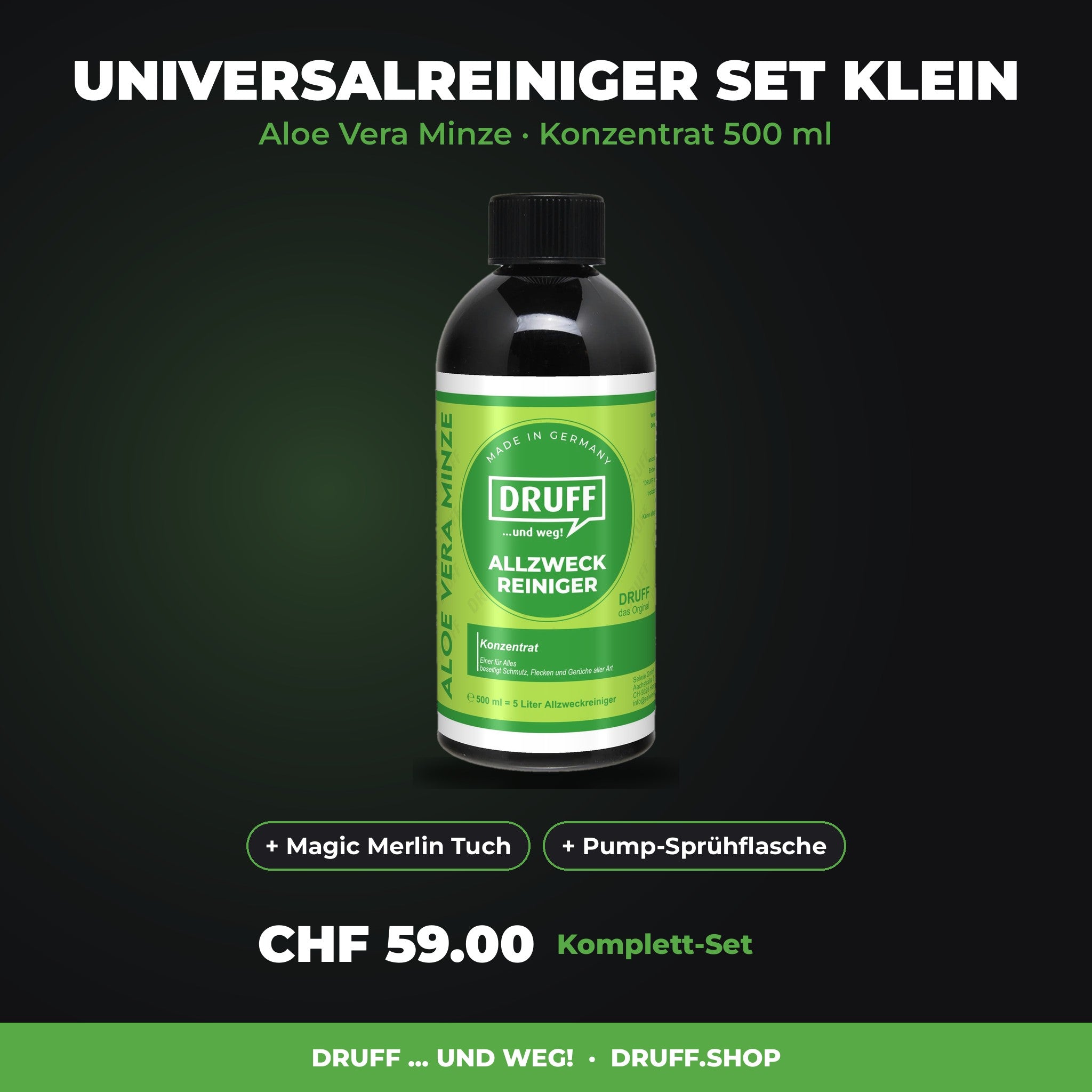 DRUFF Universalreiniger Set klein Aloe Vera Minze