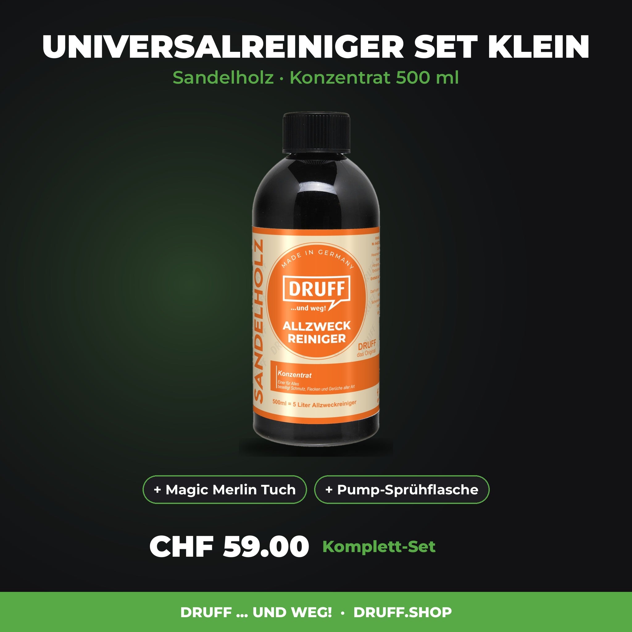 DRUFF Universalreiniger Set klein Sandelholz
