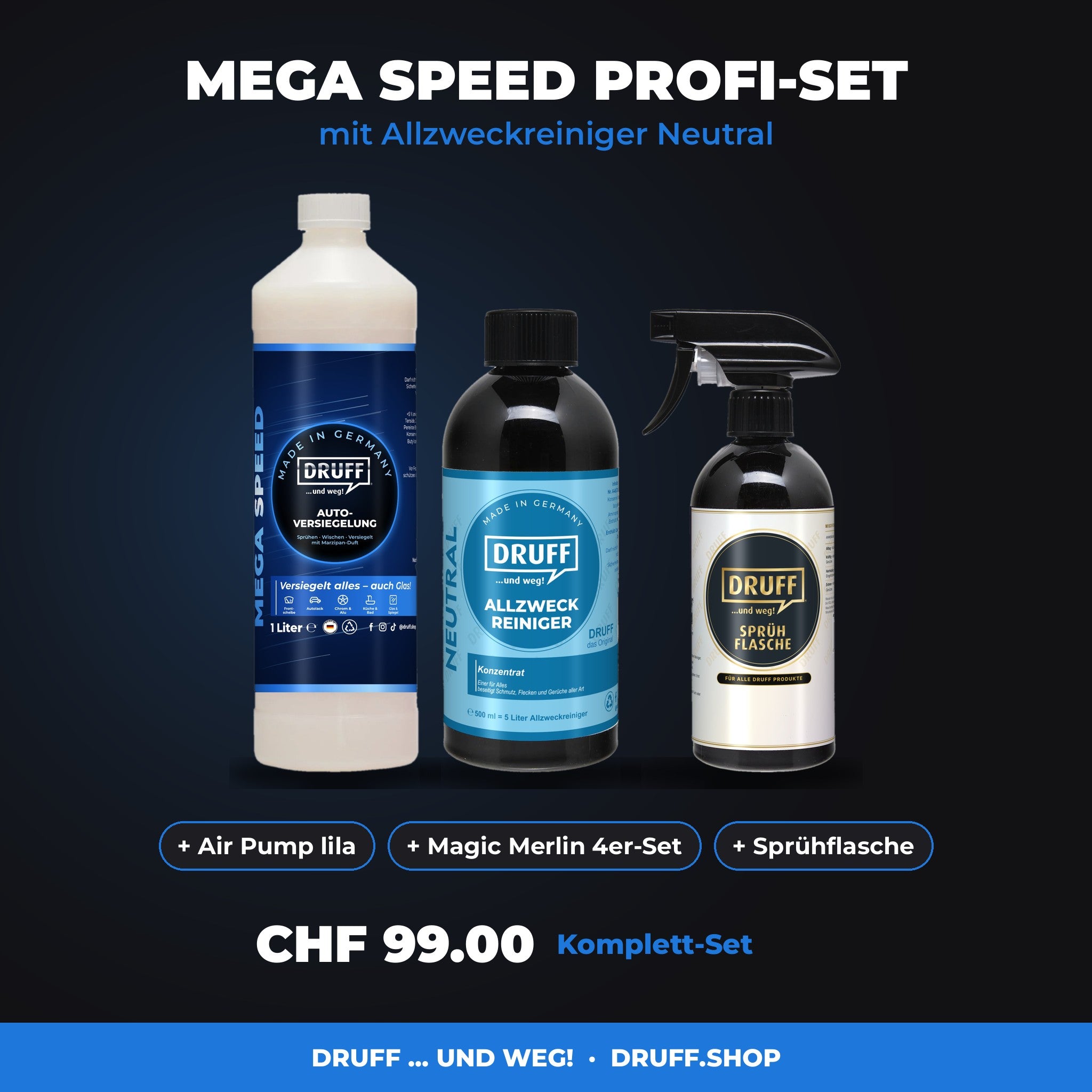 MEGA SPEED Profi-Set mit Allzweckreiniger Neutral