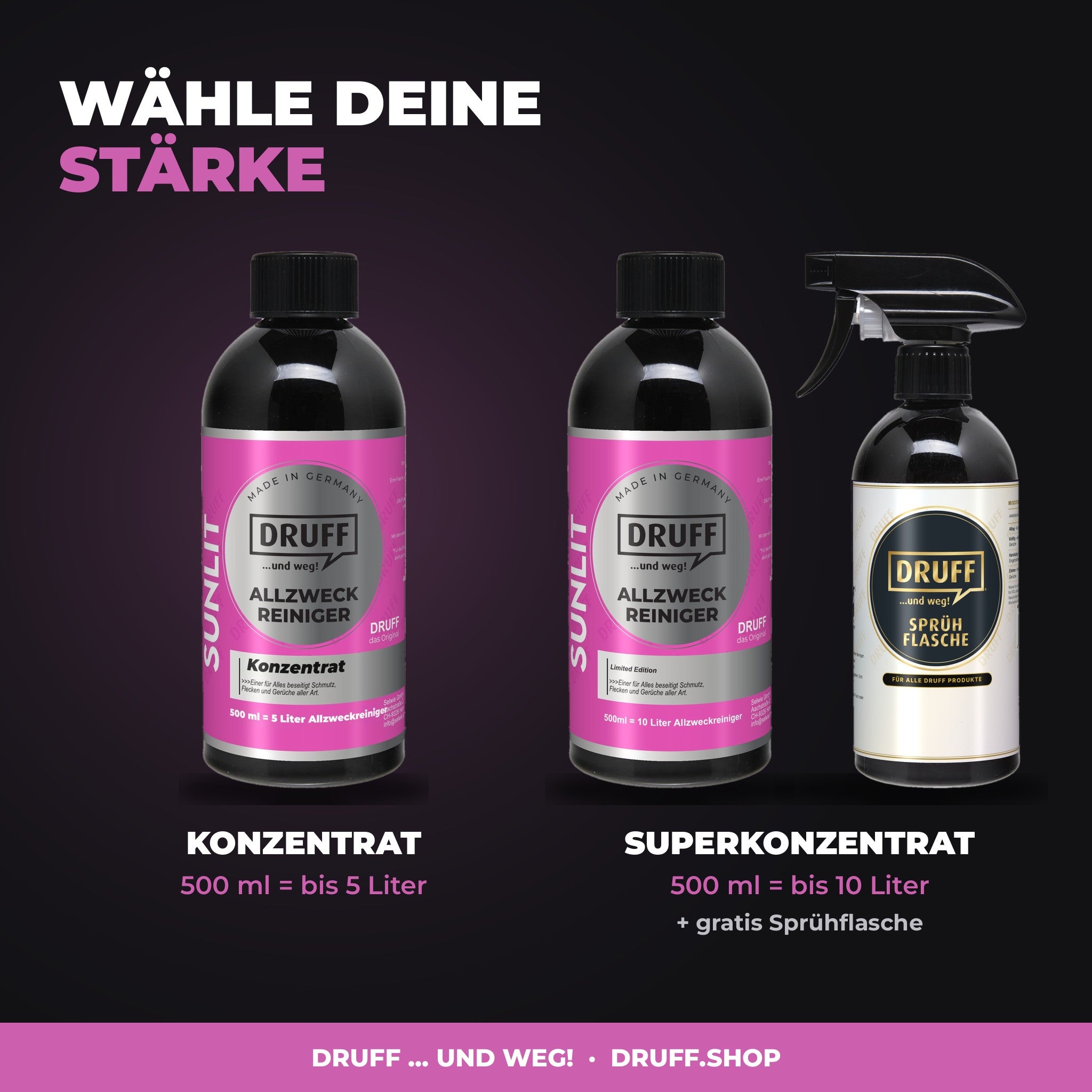 DRUFF Allzweckreiniger SUNLIT – Konzentrat oder Superkonzentrat
