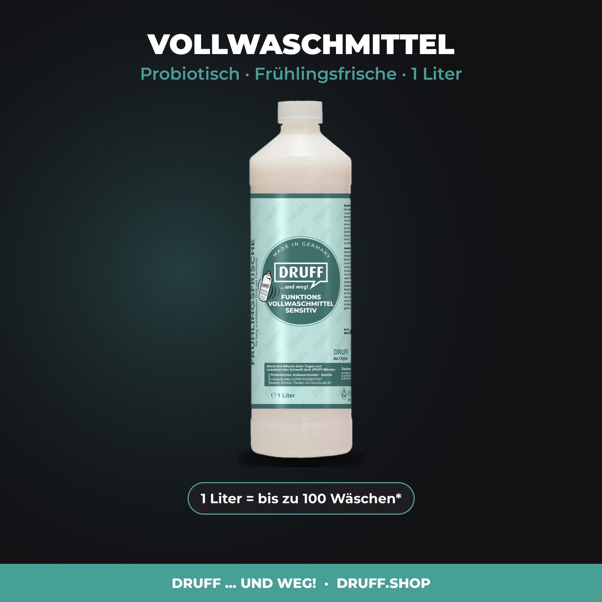 DRUFF Probiotisches Funktionswaschmittel Frühlingsfrische 1 Liter