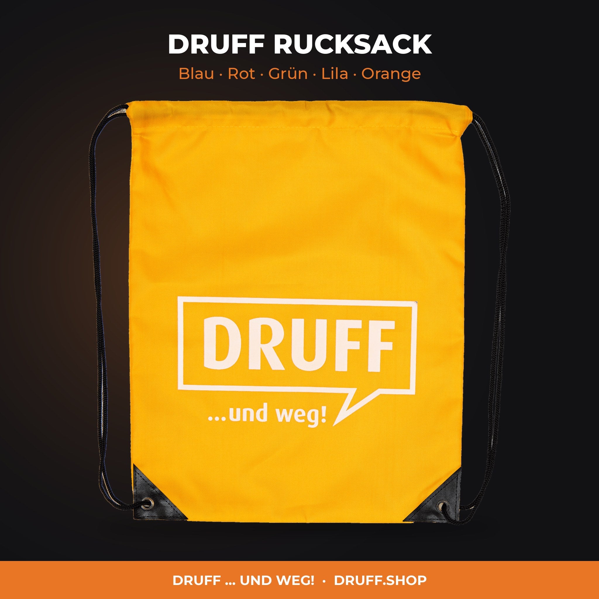 DRUFF RUCKSACK – Blau, Rot, Grün, Lila, Orange