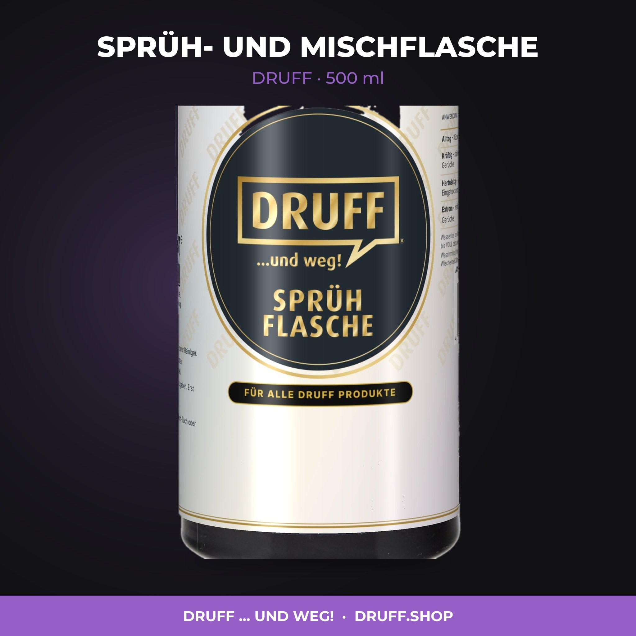 SPRÜH- UND MISCHFLASCHE – DRUFF, 500 ml