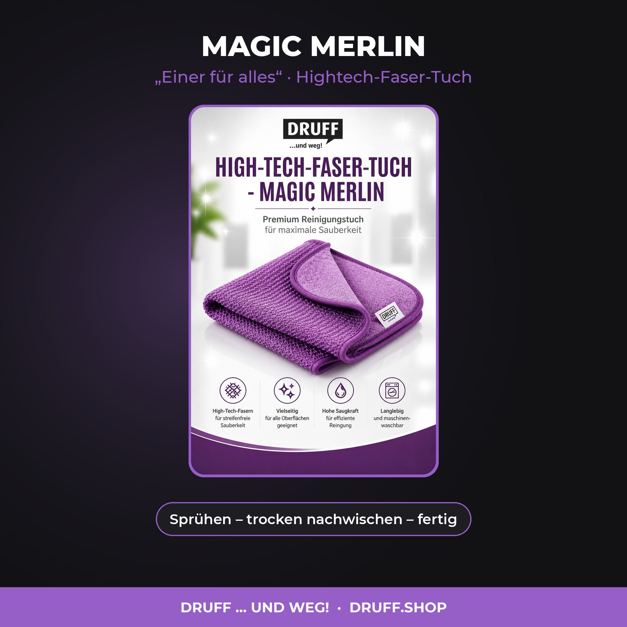 MAGIC MERLIN Einer für alles Hightech-Faser-Tuch