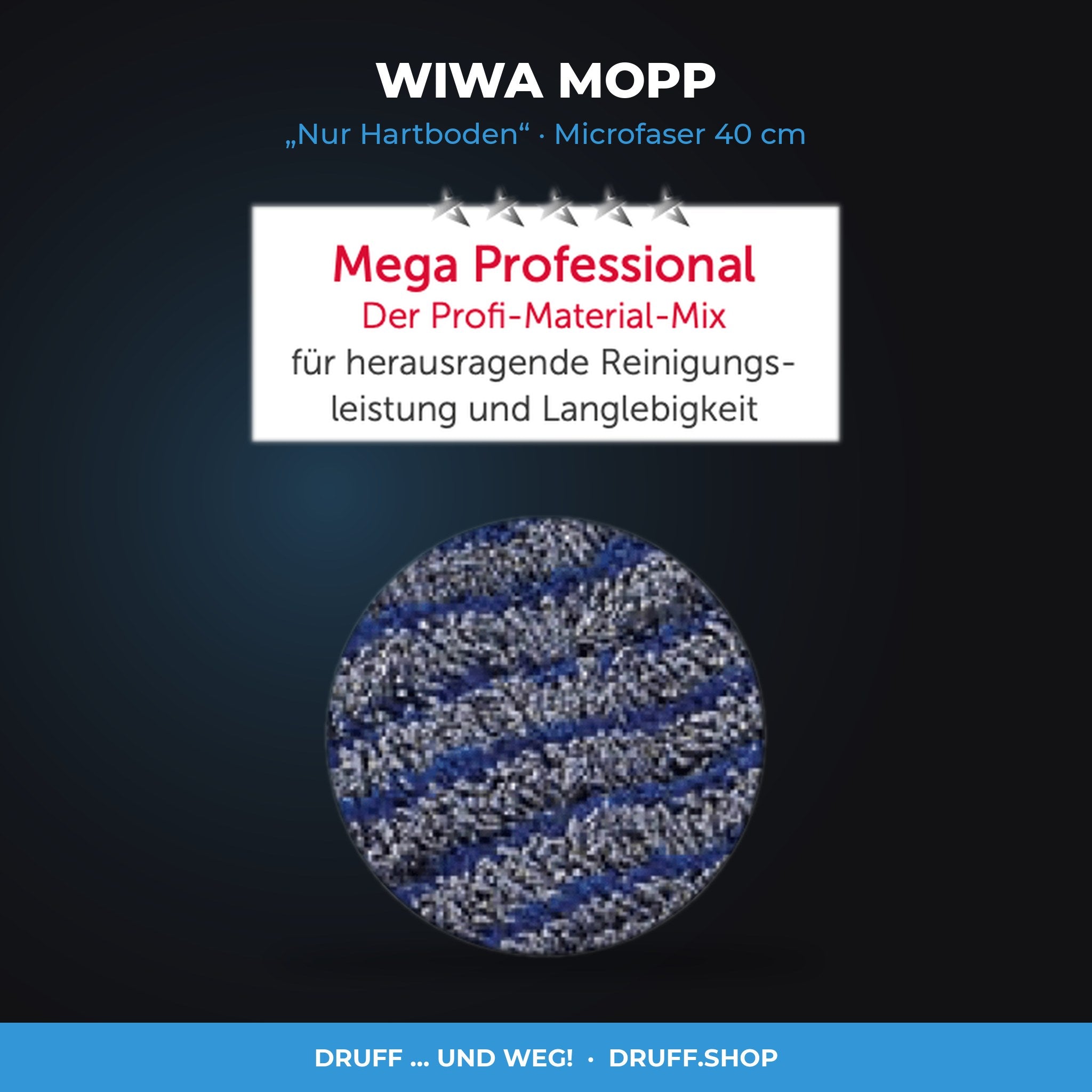 WIWA MOPP – „Nur Hartboden“, Microfaser 40 cm