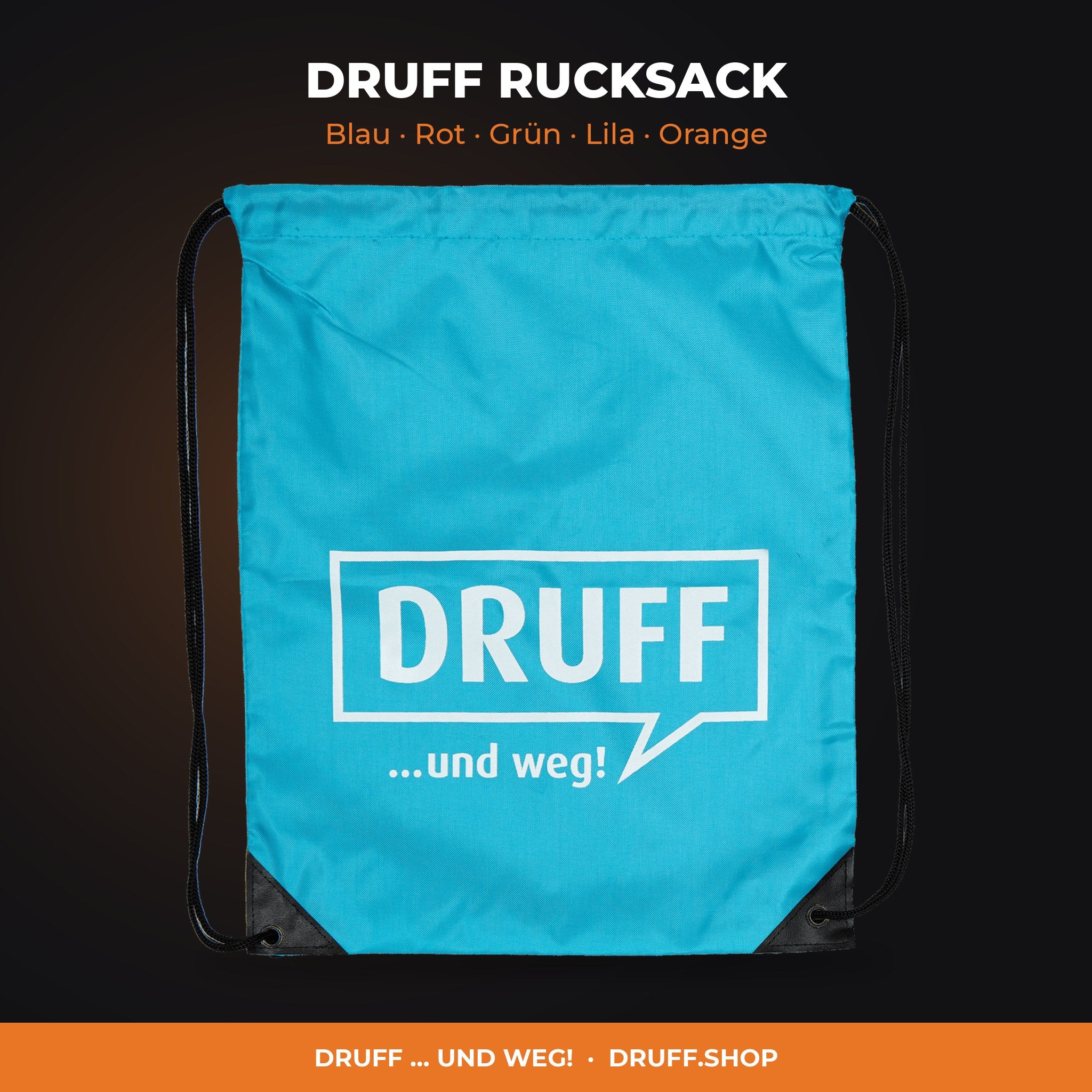 DRUFF RUCKSACK – Blau, Rot, Grün, Lila, Orange
